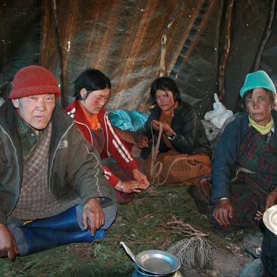 GHT Central Bhutan Trek nomad family in Lunana