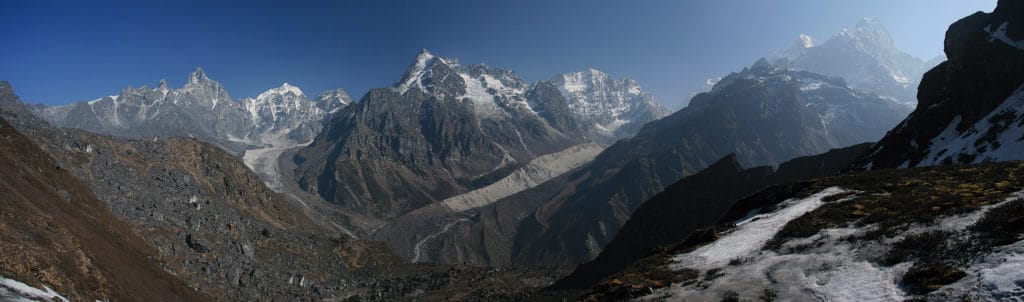 Langtang and Helambu Treks - View of Tilman and Tilman East approach from south