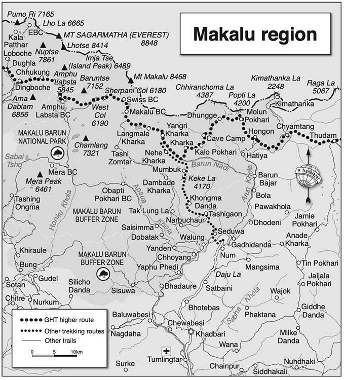 GHT Makalu Base Camp Region Map