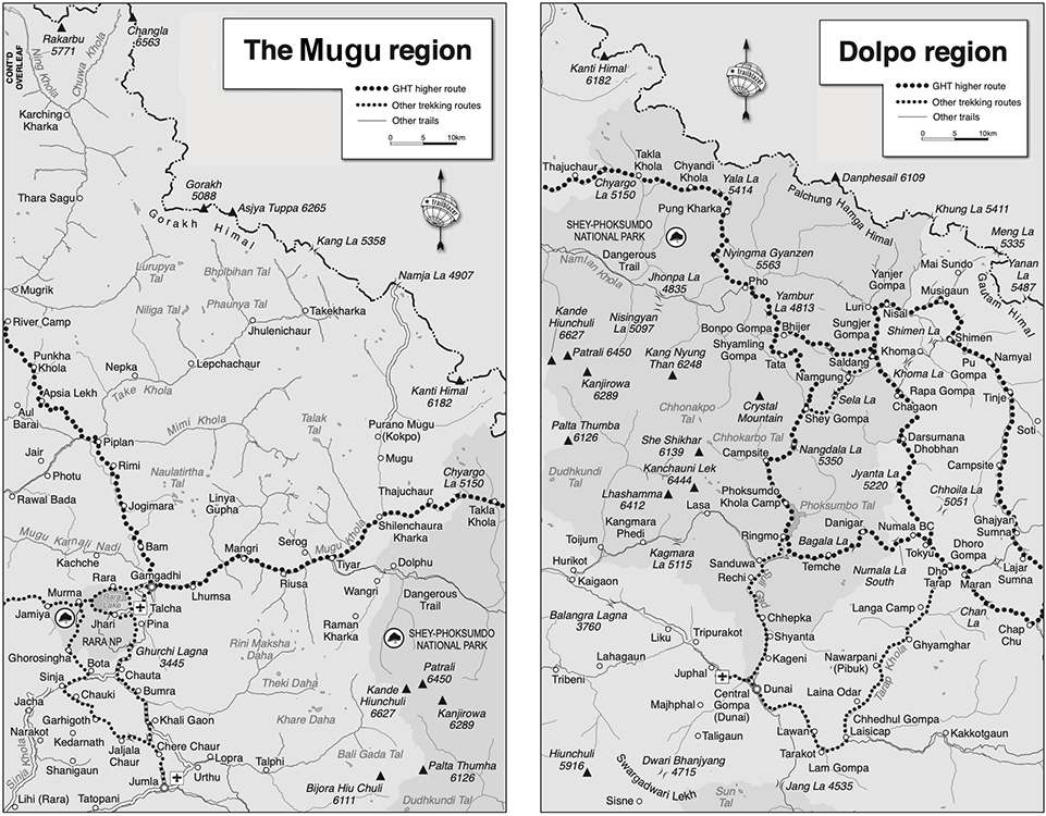 Upper Dolpo and Mugu Map
