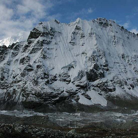 North face of Kanchenjunga Himal view from Pangpema, Kanchenjunga Base Camp